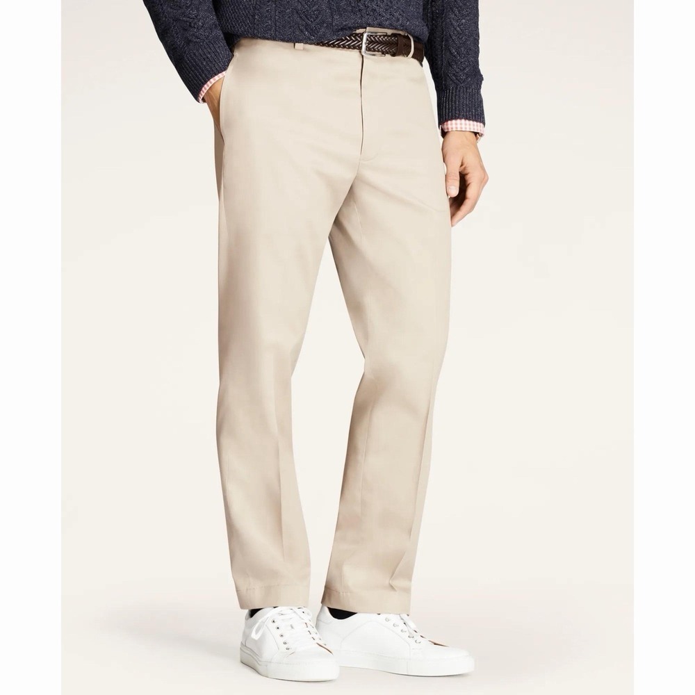 Brooks Brothers Advantage Chino Clark Khaki Straight‎ Fit Stretch Pants
